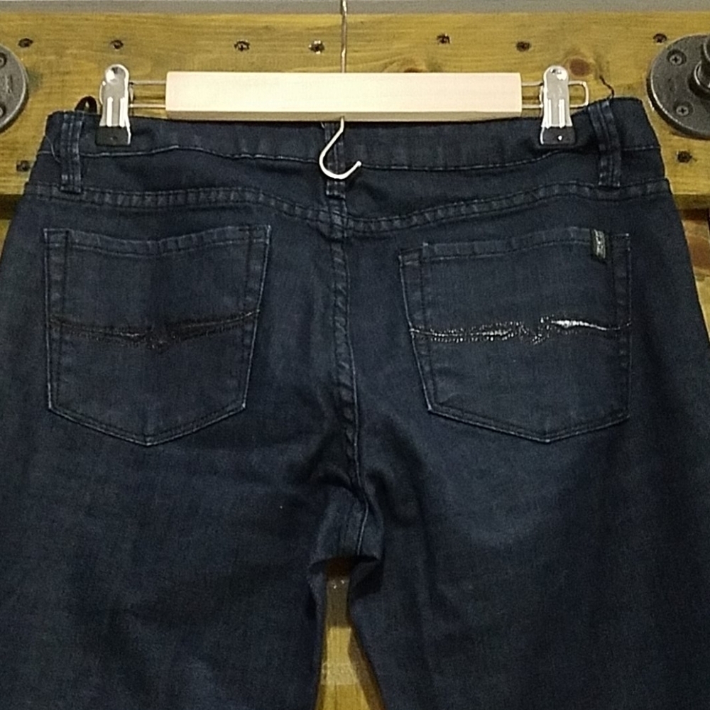 BUFFALO DAVID BITTON FARRAH FLARE WIDE LEG JEANS SIZE 28 x 34 WOMENS BLUE DENIM - Picture 5 of 9